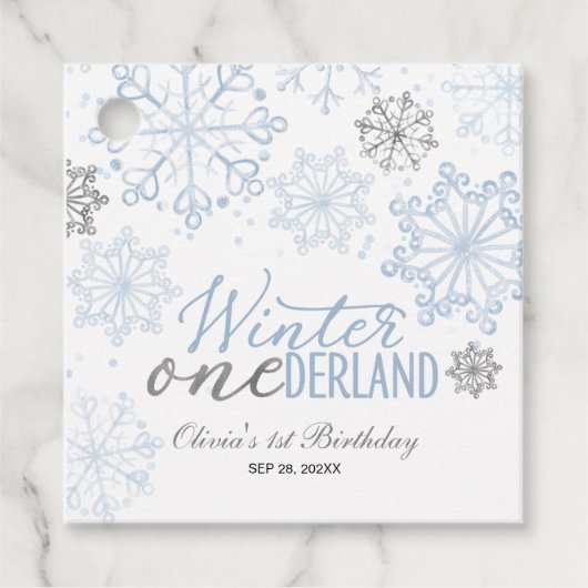 Winter Onederland 1e verjaardag  Bedankjes Labels (Voorkant)