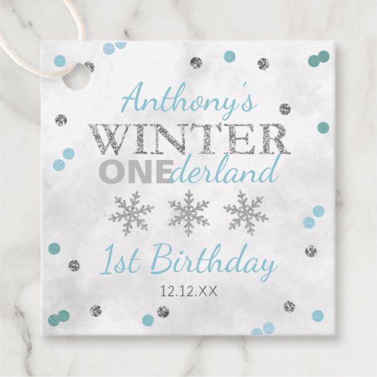 Winter ONEderland 1e verjaardag Bedankjes Labels (Voorkant)