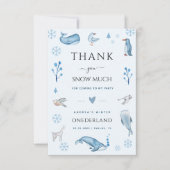 Winter Onederland 1e verjaardag bedankkaart (Voorkant)