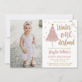 Winter ONEderland 1e verjaardag Boho Kerstboom Kaart (Voorkant)