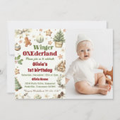 Winter Onederland 1e Verjaardag Cookies Kerst Kaart (Voorkant)