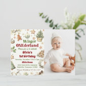 Winter Onederland 1e Verjaardag Cookies Kerst Kaart (Staand voorkant)