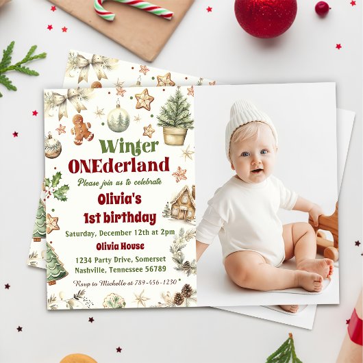 Winter Onederland 1e Verjaardag Cookies Kerst Kaart
