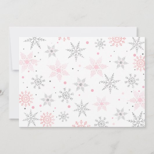 Winter Onederland 1e Verjaardag Dank u Kaarten (Achterkant)