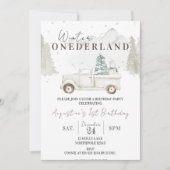 Winter ONEderland 1e verjaardag, jongen eerste ver Kaart (Voorkant)