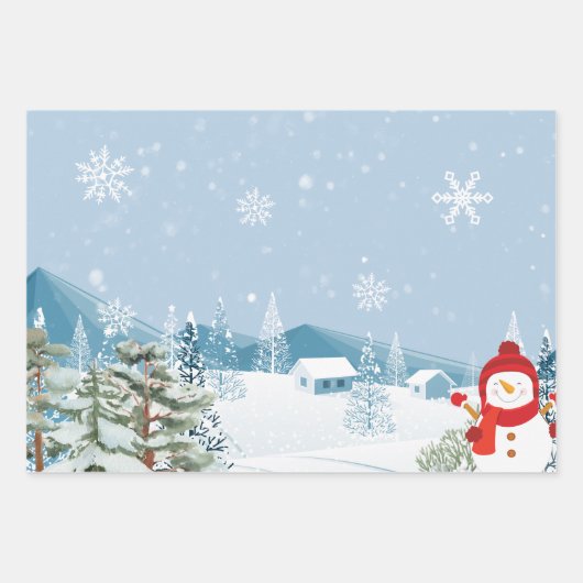 Winter Onederland 1e Verjaardag Jongen Welkomstbor Inpakpapier Vel (Voorkant)