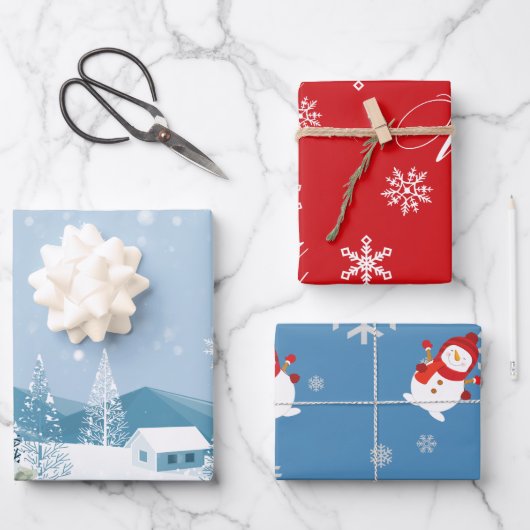 Winter Onederland 1e Verjaardag Jongen Welkomstbor Inpakpapier Vel (Voorkant)