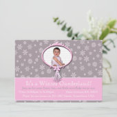 Winter Onederland 1e verjaardag Kaart (Staand voorkant)