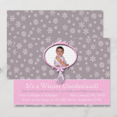 Winter Onederland 1e verjaardag Kaart (Voorkant / Achterkant)