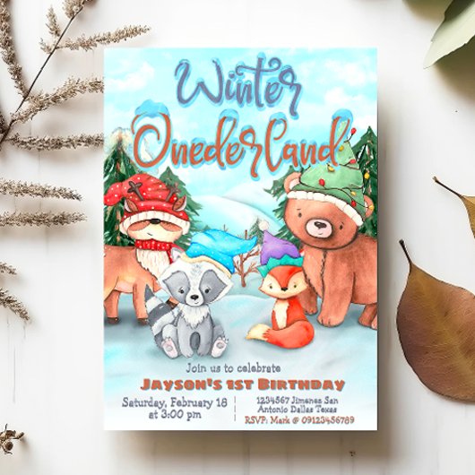 Winter Onederland - 1e verjaardag Kaart