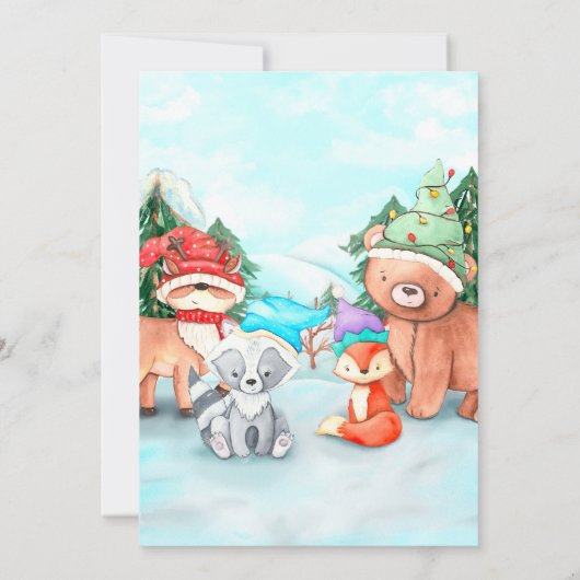 Winter Onederland - 1e verjaardag Kaart (Achterkant)