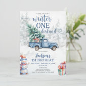 Winter Onederland 1e verjaardag Kaart (Staand voorkant)