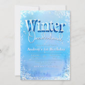 Winter Onederland - 1e verjaardag Kaart (Voorkant)