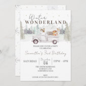 Winter ONEderland 1e Verjaardag, Kind Eerste Verja Kaart (Voorkant / Achterkant)