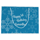 Winter Onederland 1e verjaardag Kinder winter Groot Cadeauzakje (Achterkant)