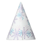 Winter Onederland 1e verjaardag Lavender Blue Snow Feesthoedjes (Achterkant)