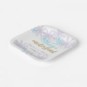 Winter Onederland 1e verjaardag Lavender Blue Snow Papieren Bordje (Gebogen)