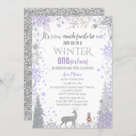 Winter Onederland 1e verjaardag Lavender Snowflake Kaart