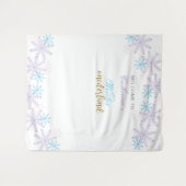 Winter Onederland 1e verjaardag meisje schattig sn Wandkleed (Voorkant (horizontaal))