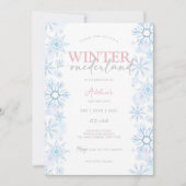 Winter Onederland 1e Verjaardag Meisje Snowflake Kaart (Voorkant)