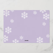 Winter ONEderland 1e verjaardag Paars Zilver Folie Uitnodiging (Achterkant)