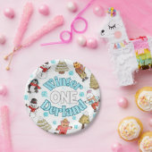 Winter onederland 1e verjaardag papieren bordje (Feest)