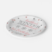 Winter ONEderland 1e verjaardag Papieren Bordje (Gekanteld)