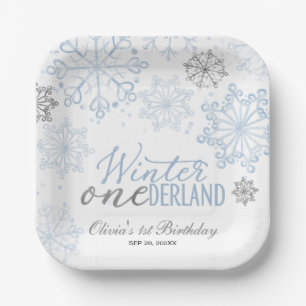 Winter Onederland 1e verjaardag  Papieren Bordje