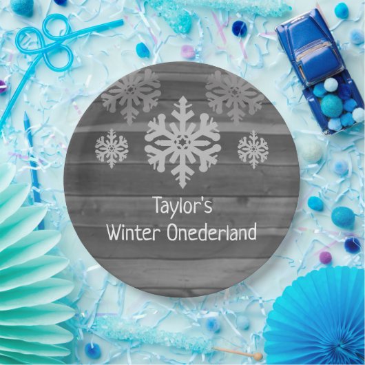 Winter Onederland 1e verjaardag Papieren Bordje (Feest)