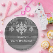 Winter Onederland 1e verjaardag Papieren Bordje (Feest)