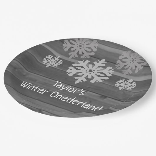 Winter Onederland 1e verjaardag Papieren Bordje (Gekanteld)