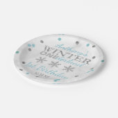 Winter ONEderland 1e verjaardag Papieren Bordje (Gekanteld)