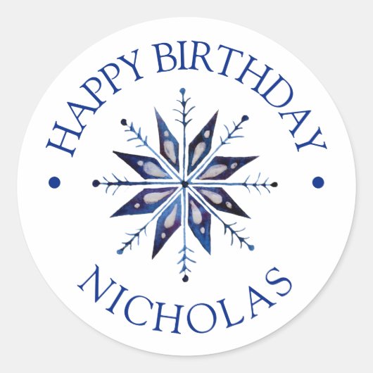 Winter Onederland 1e verjaardag Ronde Sticker (Voorkant)