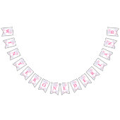 Winter Onederland 1e verjaardag Roze Schattige Mod Vlaggetjes (Alle)