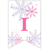 Winter Onederland 1e verjaardag Roze Schattige Mod Vlaggetjes (Tweede vlag)