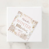 Winter Onederland 1e verjaardag Roze Snowflake Bedankjes Labels (In situ)