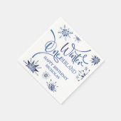 Winter Onederland 1e verjaardag Servet (Hoek)