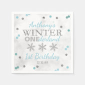 Winter ONEderland 1e verjaardag Servet (Voorkant)