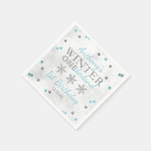 Winter ONEderland 1e verjaardag Servet (Hoek)