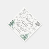 Winter ONEderland 1e Verjaardag Sneeuw Winterbos Servet (Hoek)