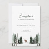 Winter Onederland 1e Verjaardag Uitnodigen Kaart (Voorkant)