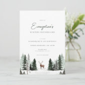 Winter Onederland 1e Verjaardag Uitnodigen Kaart (Staand voorkant)