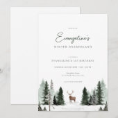 Winter Onederland 1e Verjaardag Uitnodigen Kaart (Voorkant / Achterkant)