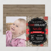 Winter Onederland 1e verjaardag uitnodiging (Voorkant / Achterkant)