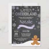 Winter Onederland 1e verjaardag uitnodiging (Voorkant)