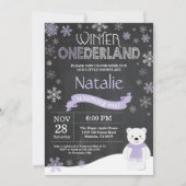 Winter Onederland 1e verjaardag uitnodiging (Voorkant)