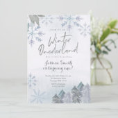 Winter Onederland 1e verjaardag uitnodiging (Staand voorkant)