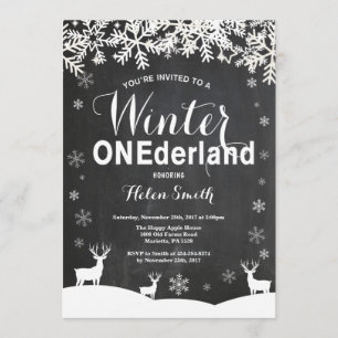 Winter Onederland 1e verjaardag uitnodiging