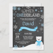 Winter Onederland 1e verjaardag uitnodiging (Voorkant)