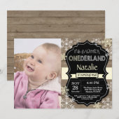 Winter Onederland 1e verjaardag uitnodiging (Voorkant / Achterkant)